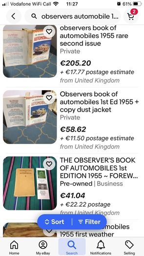 Observers Books. 'Automobiles' and later editions titled 'Cars'