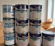 Sample pots outdoor masonry paint