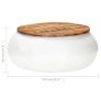 Coffee Table White 68x68x30 cm Solid Reclaimed Wood Image 5