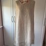 Bnwot oatmeal 100% linen dress with tie back detail & lace base Image 2