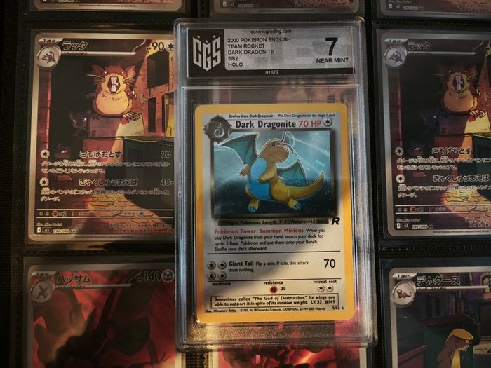Dark Dragonite ! Holo Rare ! from Team Rocket Set ! CGS GRADED ! 7 Near Mint ! 2000 ! Vintage Pokemon Card ! PSA !