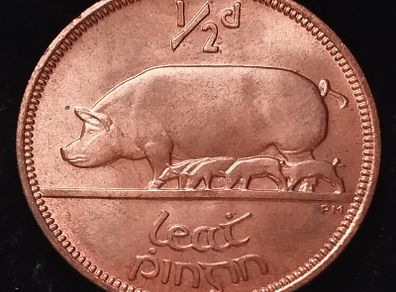 #812 - Ireland - 1953 - Half Penny - KM.10 - UNC