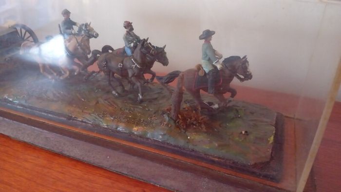 American Civil War,Artillery Diorama in Display case