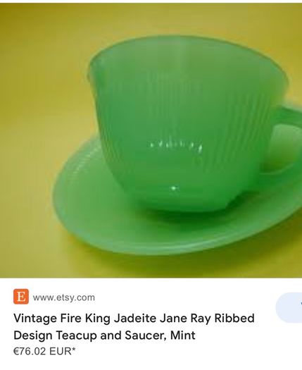 Vintage Fire King Hocking depression jade glass set