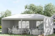 6 x 3 m Party Tent Gazebo Marquee Outdoor Patio Canopy Shelter with Windows and Side Panels White