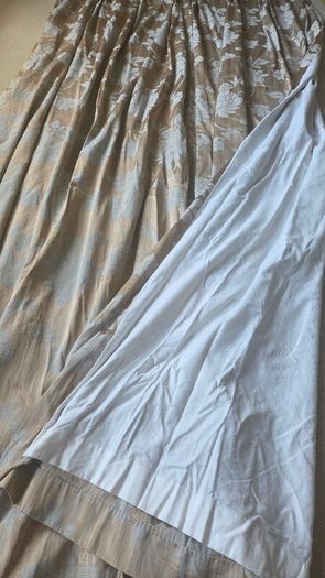 Bronze & Blue Custom Made Curtains and Tie Backs