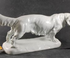 Rare large HEREND Irish setter, signed