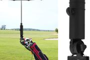 Golf Cart Umbrella Holder, Universal Adjustable Golf Cart Umbrella Stand Plastic Golf Trolley Umbrella Holder for Many Golf Cart Rounded Handles, Easy to Install, Black