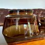 Vereco France Punch Set Amber Smoked Glass Matching Ladle 8 Cups with Handles & Hooks 1970s Image 9