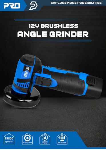 12V Brushless Angle Grinder Mini Cordless Polishing Machine 18500RPM 2000mAh Electric Cutting Grinding Power Tools