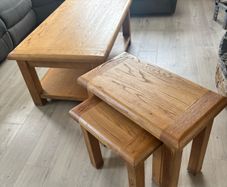 Solid Oak Coffee Table & Nest of Tables