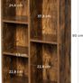 _Bookcase, standing shelf, with 5 compartments, for living room, study, children's room, office, as a room divider, 50 x 24 x 80 cm, vintage brown Image 3