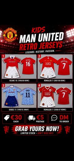 kids jerseys man utd