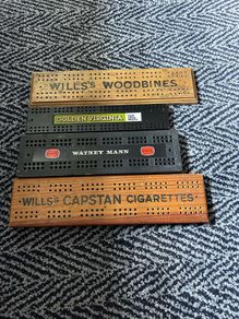 Vintage advertising cribbage boards