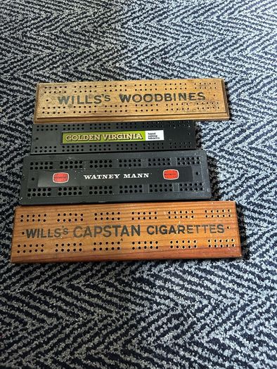 Vintage advertising cribbage boards