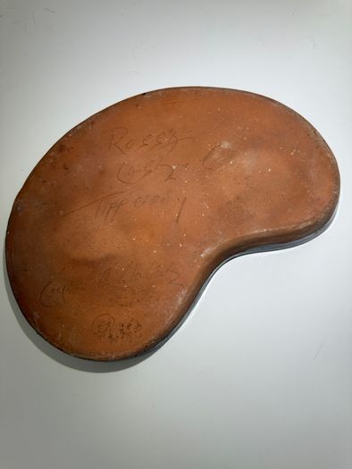 Large Signed Rosso Pottery Studio Dish