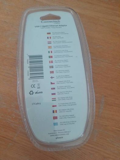 USB-C Gigabit Ethernet Adaptor. network adaptor. Connectech by SINOX. Brand New.