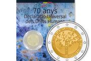 Andorra 2 Euro Commemorative Coin 2018 - 70 Years of the Universal Declaration of Human Rights. Blister Card. BU