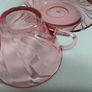 vintage glass teacups, pink glass, pink cups Image 9