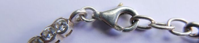 Vintage Sterling Silver 925 Round CZ Tennis Bracelet length 8" - 11,3g