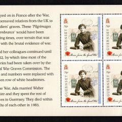 2014 Guernsey Stories from the Great War (I) 74p Ada Le Poidevin Commemorative Stamp Booklet Pane Mint Never Hinged (MNH).