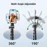70 inch/1.8m Phone Tripod Stand, Aluminum Selfie Stick Tripod with Bluetooth Remote, iPhone Tripod with Phone Holder Max 7.9'', Compatible with iPhone 14/13/12 Pro, Galaxy, Action Camera, GoPro Image 5