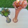 Antique Carnival Glass iridescent glass vases by Fenton. Image 2
