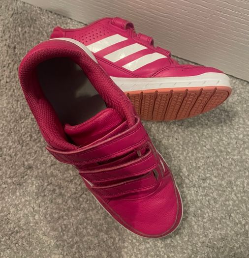 Pink Velcro adidas shoes 2uk