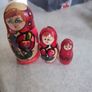 Matryoshka Matryoshka Matryoshka Babushka 3 Piece Russian Doll Old Vintage Wooden Dolls Image 9