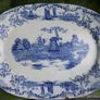 Large Antique Delft Pottery Platter,  Vintage Serving Plate in Blue and White,  Collectable China and Ceramics 16" x 11,5" Image 10