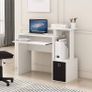 NEW SALE | Multipurpose Home Office Computer Writing Desk, Computer Desk, Study Desk, w/Bin, White/Black, 100.1 (W) x 86.6 (H) x 39.9 (D) cm Image 2