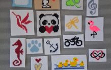 Hand made cross stitching pieces