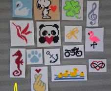 Hand made cross stitching pieces