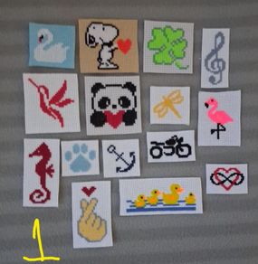 Hand made cross stitching pieces