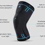 Compression Knee Support Sleeves Pair (2pcs) | Elastic & Breathable | Black-Blue | Size L | New Image 5
