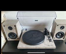 Record Player, Bluetooth, and Speakers - Crosley C62B-GY4