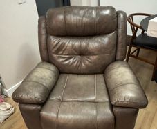 Brown Leather Manual Recliner Armchair