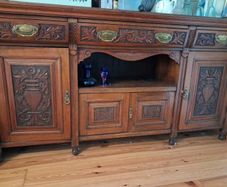 Carved wood sideboard.