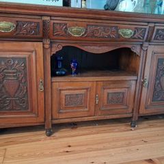 Carved wood sideboard.