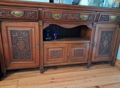 Carved wood sideboard.