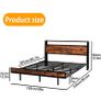 Floating Bed Frame King Size with Charging Station and LED Lights, Wood Headboard with Storage Shelves Image 2