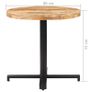 Bistro Table Round 80x75 cm Rough Mango Wooda Image 6