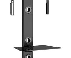 TV Floor Stand with 3 Tempered Glass Shelves for 30-65 inch LED OLED LCD Plasma Flat Curved Screens Height Adjustable Max. VESA 600x400mm up to 40KG