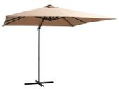 Cantilever Umbrella with LED lights and Steel Pole 250x250 cm Taupe