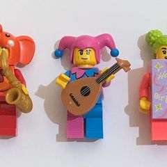 3x Lego birthday mini figures