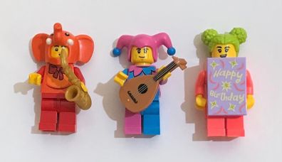 3x Lego birthday mini figures