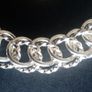 925 sterling silver interlocking multi-ring bracelet 22 grams Image 2