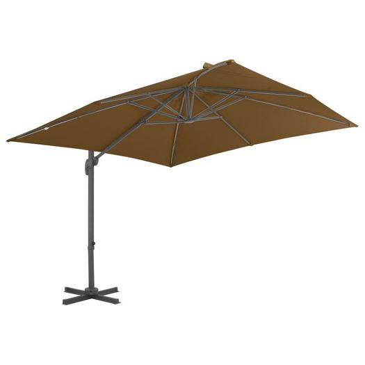 Cantilever Umbrella with Aluminium Pole 300x300 cm Taupe
