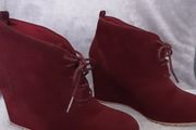 Wedge Heel Ankle Boots Colour: Wine .. Size: 5 UK 39 EU