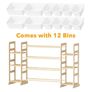 Toy Storage Organizer with 6 Shelves and 12 Bins, Bookshelf/Bookcase, Kids Bin Shelf, Toys Box for Playroom Organization for Bedroom & Room Decor, White, 52.3 W Image 4